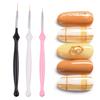 3Pcs Nail Art Brushes Set, Liner Striping Fine Detail Drawing Brush with Gourd-Shaped Handle for Acrylic & Gel Nail Design