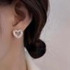 Vintage Metal Heart Stud Earring for Woman 2025 New Trendy Zinc Alloy Color Geometric Twisted Wave Earring Party Zircon Accessories