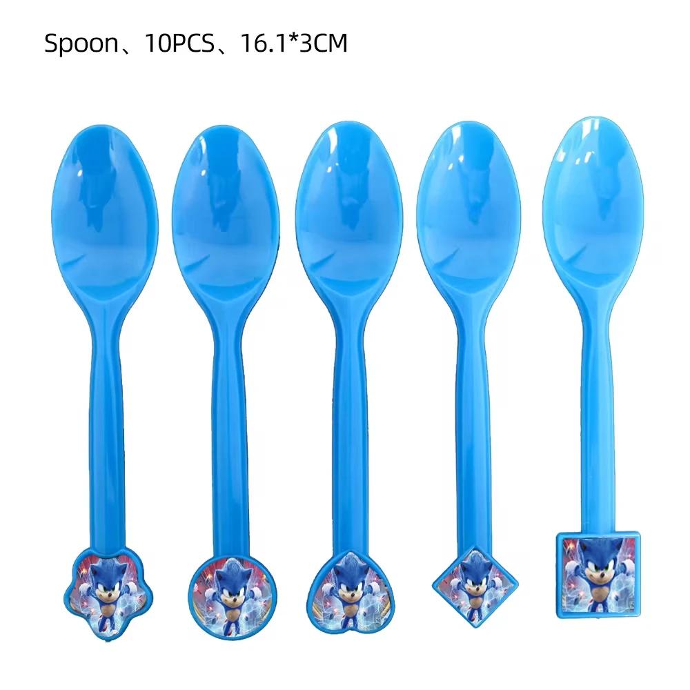 New Cartoon Sonic Party Supplies Boys Birthday Party Disposable Tableware Set Paper Plate Cup Napkin Balloon Baby Shower Decor