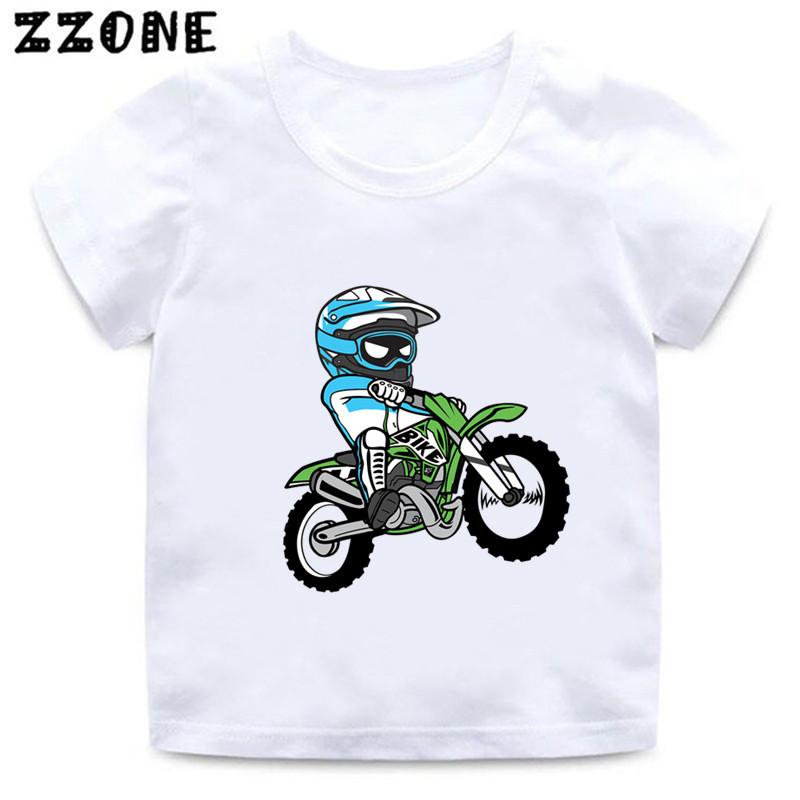Motorcycle Motocross Print Kids TShirt Baby Boys Cartoon Funny T Shirt Summer Short Sleeve Children Streetwear Tops Girls Cloth