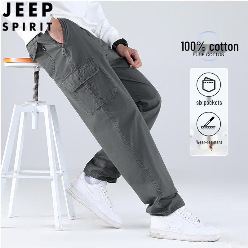 JEEP SPIRIT Men's Cotton Loose Cargo Pants
