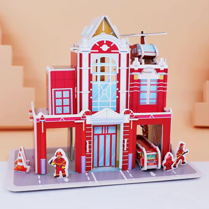 3D DIY Papierkarte Puzzle Villen Haus Bau Modell Kinder Handgemacht Pädagogisch Spielzeug Puzzle Schreibtisch Ornament