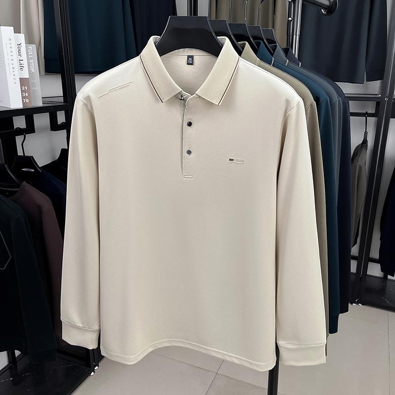 Men's Polo Shirt Lapel Long Sleeve T-Shirt Autumn Arrival Print Anti Pilling Business Men'swear