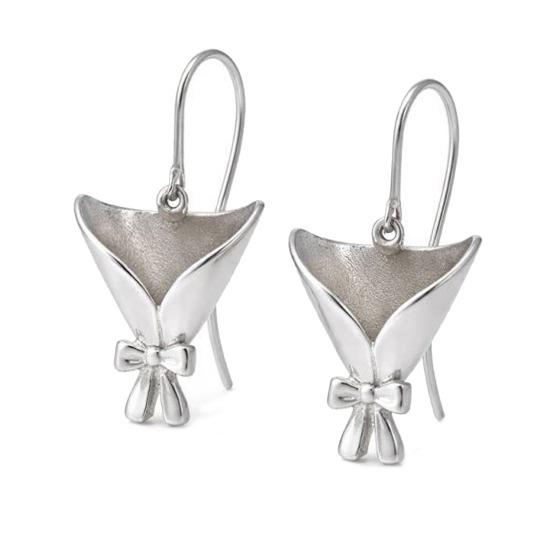 

DIY Bouquet Necklace Earrings Wearable Mini Vase Pendant Necklace Insert Real or Dried Flowers Mini Flower Holder Jewelry Gift for Mom Grandma Wife B срібний