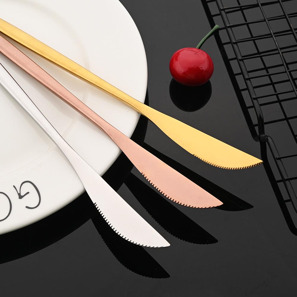 20Pcs Gold Dinnerware Set Stainless Steel Cutlery Set Mirror Silverware Knife Dessert Fork Spoon Tableware Flatware Set