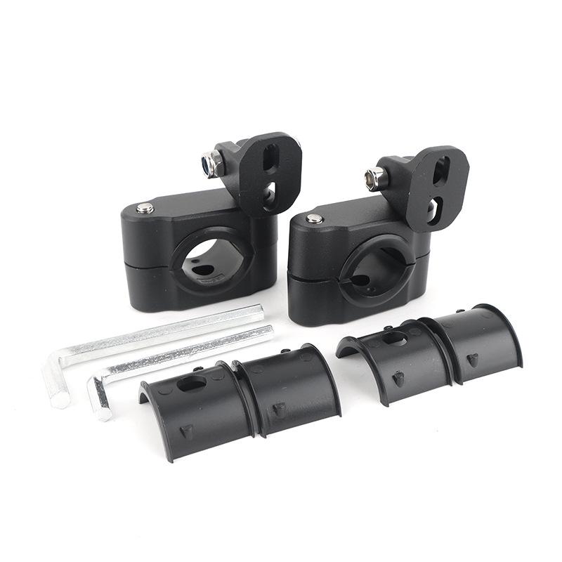 Universal LED Spotlight Bracket for Electric Motorcycles - Aluminum Alloy Bumper Guard & Tube Clip