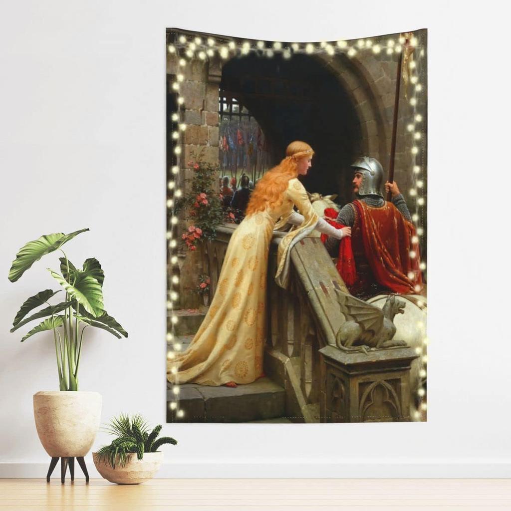Tapestry Wall Hanging Art Home Decor The Kiss by Gustav Klimt Art Print Painting for Living Room Bedroom Bathroom Dorm