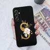 Phone Case For Samsung Galaxy A34 A33 A32 Elegant Rose Letter Soft Liquid Silicone Sqare Back Cover For Samsung A 34 33 32 Shell
