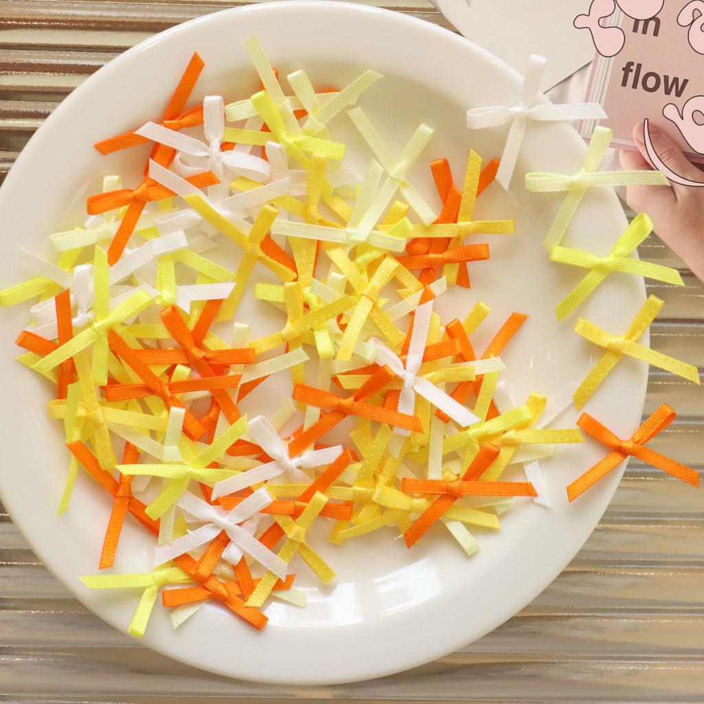 100Pcs Mini Satin Ribbon Bows Ties, Small Pre‑Tied Bowknot for DIY Craft Scrapbooking , Pets Hair Clothes Decor Accessories