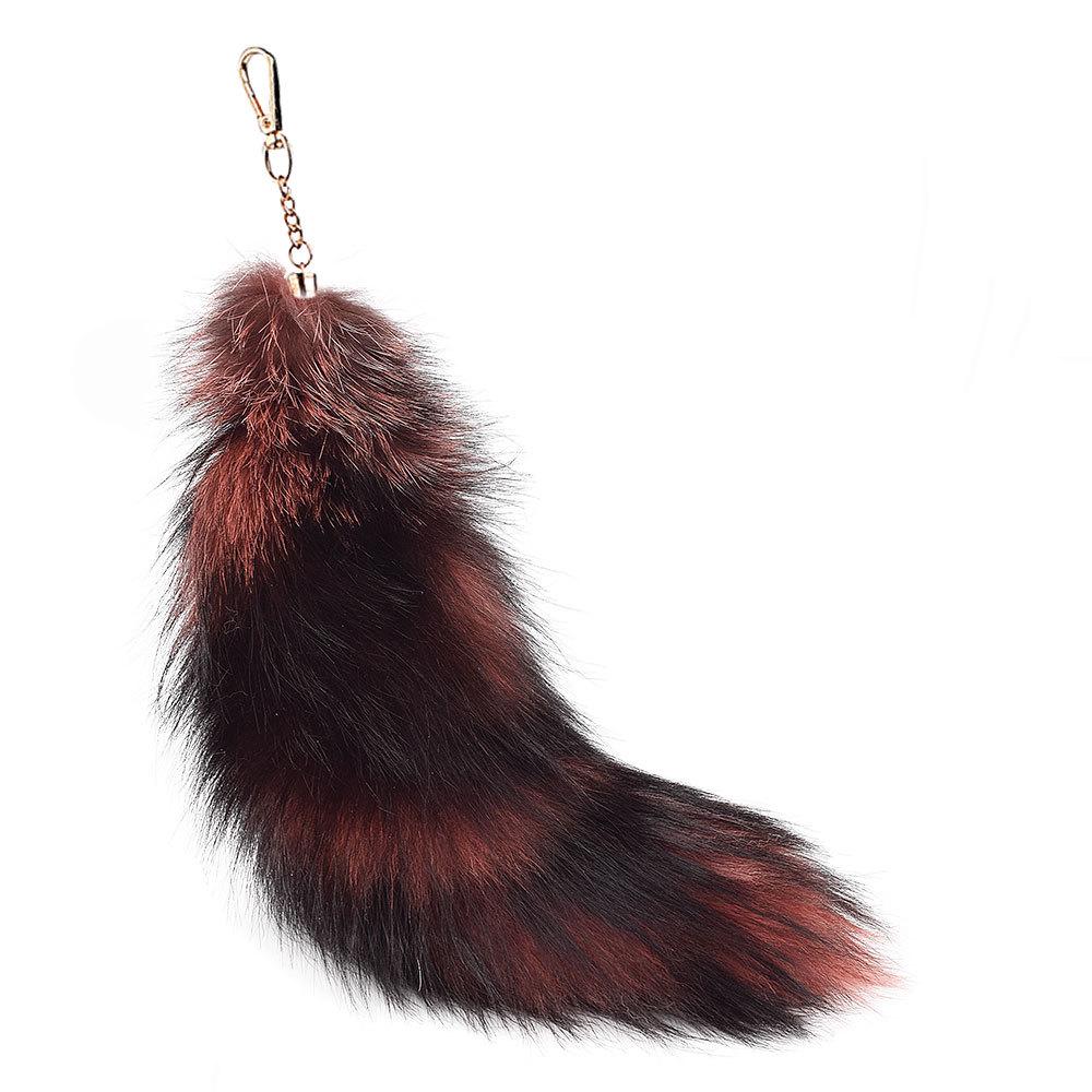 Silver Blue Fox Fur XL Pendant: Real Fur Women's Bag Charm & Car Keychain
