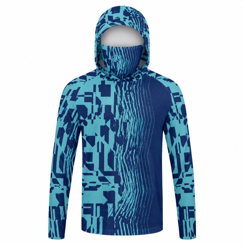 Men Hood Fishing Shirt Long Sleeve Fishing T Shirt Uv Protection Fishing Apparel