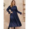 Lente en herfst plus size damesjurken Polka Dot losse lange mouw jurk