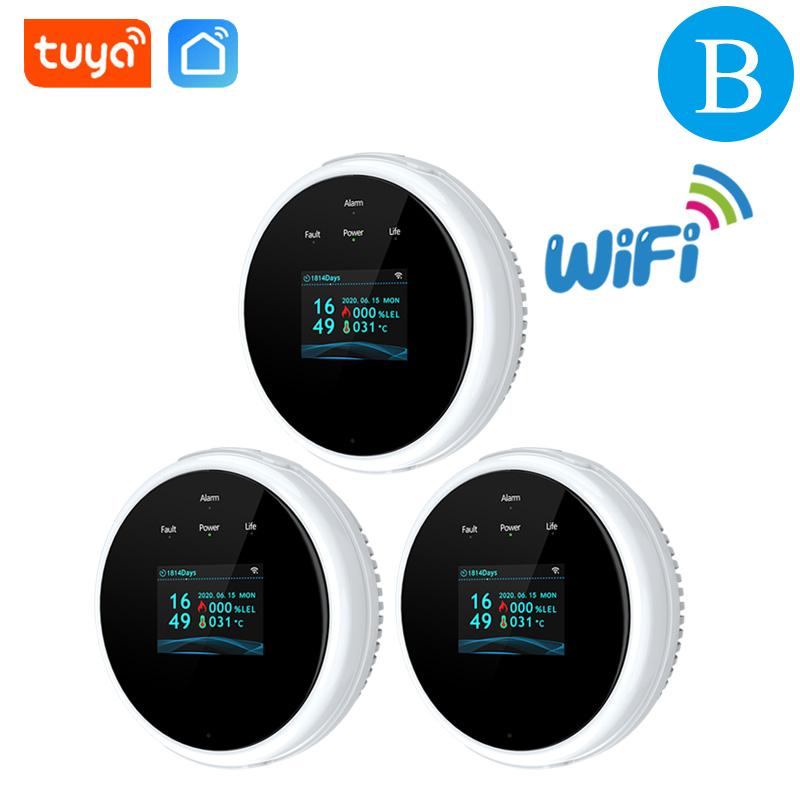 Tuya WiFi Gas Detector Home LPG Natural Gas Leak Alarm LED Display Leakage Sensor Smart Life APP Control