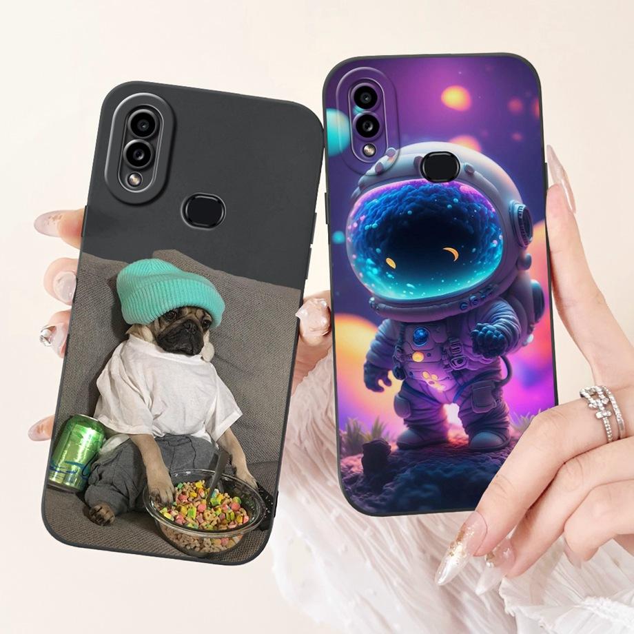 Etui Na Samsung Galaxy A10 A105F A10s A107F Miękki Płynny Silikon Tylna Klapka Na Samsung M01s SM-M017F Etui Królik Kot Panda