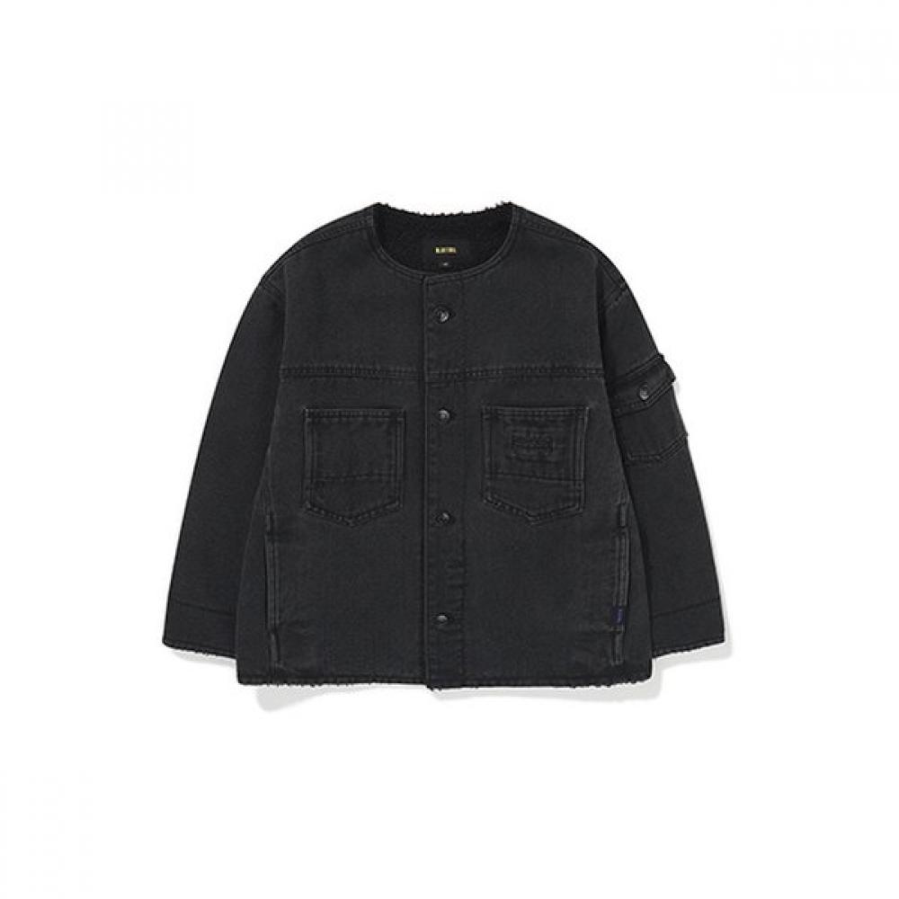 Bluetail Denim Jacket With Fur Lining Black Azh2jk01bk
