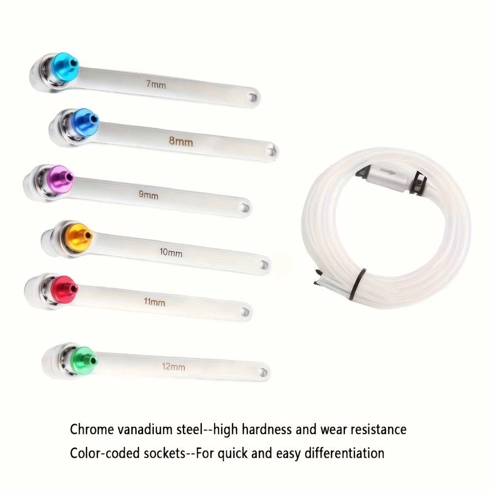 7PCS/SET 7 to 12mm Brake Bleeder Wrench Brake Fluid Bleeder Kit  Automotive Garage Use