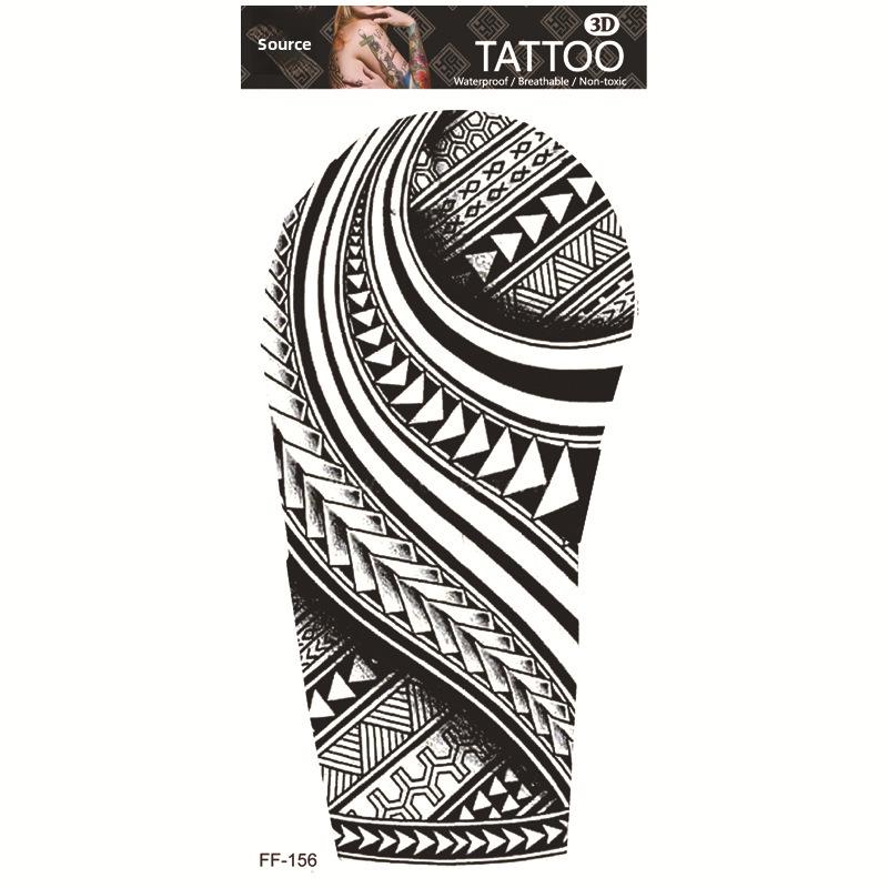 Yuanhua Waterproof Wolf Head Totem & Arabic Text Tattoo Stickers