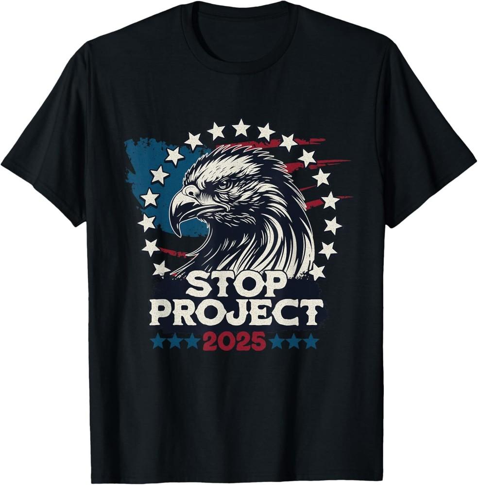 Stop Project 2025 Anti Trump american flag eagle T-Shirt Unisex T-Shirt XXXXL