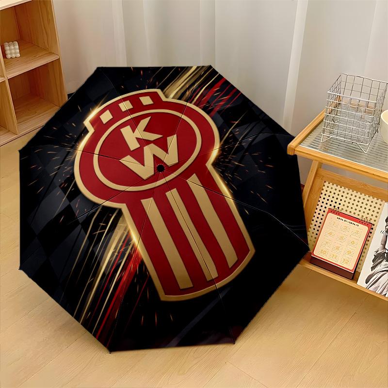 Kenworth Print 8?Ribs Automatic Umbrella Wind Resistant Lightweight Folding Umbrella For Outdoor Travel