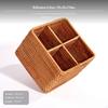 Handwoven Rattan Storage Basket, MultiCompartment Desktop Organizer for Remote, Makeup, Living Room,
