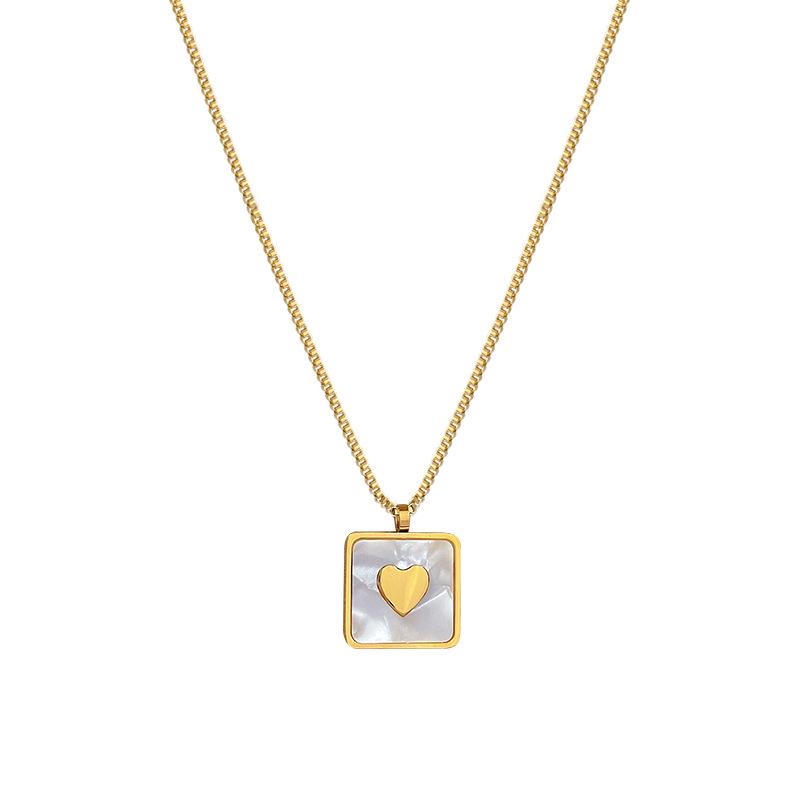 Full Titanium Steel Geometric Animal Minimalist Real Gold Necklace for Women - Collarbone Chain