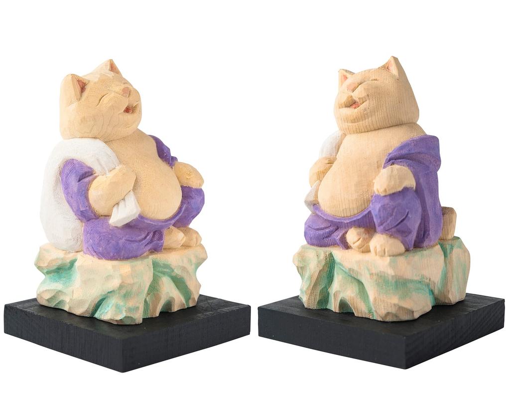 Cat Buddha, Cat God of Fortune, Hotei, Sculptor supervised by Butsya Sakai, Seven Gods of Fortune, Maneki-neko, Maneki-neko Figurine (NB7 Hotei)