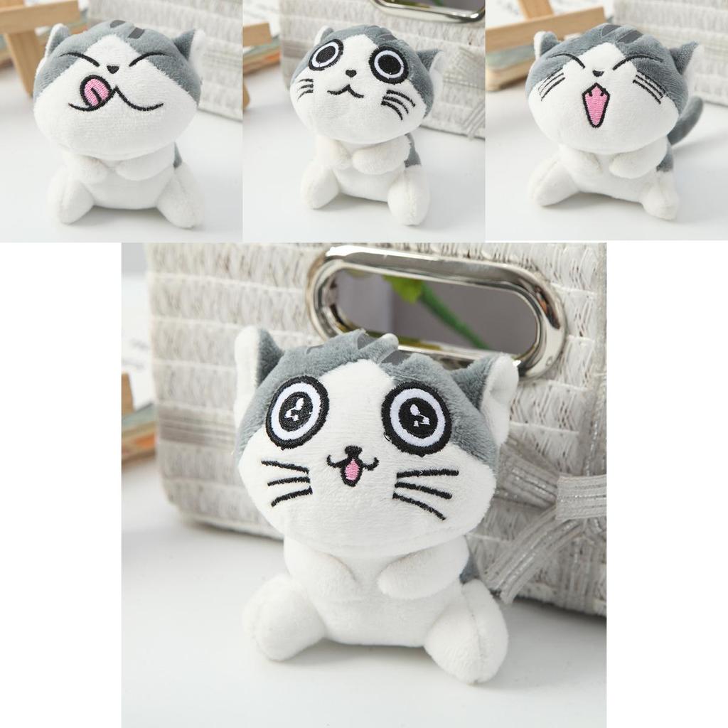 Crystal Soft 10cm Cat Plush Keychain Cute Kitten Stuffed Toy For Decoration