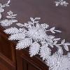 Lace Table Runner with Tassels, Anti-Wrinkle Vintage Table Runner, Decorative Runner with Beaded Flower & Leaf Embroidery for Dining Coffee Table