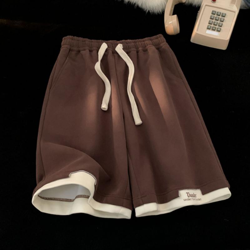 

Спортивные шорты больших размеров, имитация двухслойности, свободные, стройнящие, прямые, широкие, универсальные, повседневные, бриджи 3XL темно-коричневого