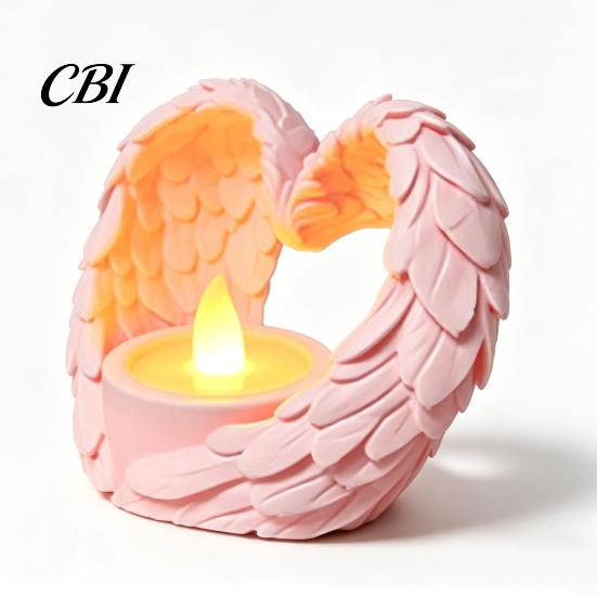Housewarming Gifts for New Home Angel Wings Tealight Candle Holder, Prayer Holder Memorial Elegant Tabletop Centerpiece Decor, Living Room Bedroom