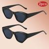 2pcs Vintage Polygon Square Sunglasses Women New Fashion Cat Eye Sun Glasses Female Brand Designer Retro Shades Eyewear UV400