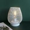 Birdcage Shaped Table Lamp Battery Operated Iron Mesh Shade Night Light for Bedside Bar Cafe Bedroom