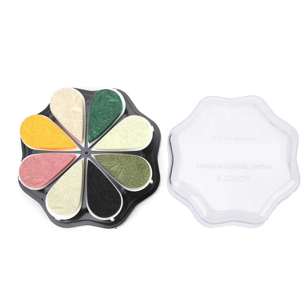 Stamp Pad Petal Shape Finger Creativity Ink Pad for DIY HandMade Office Supplies