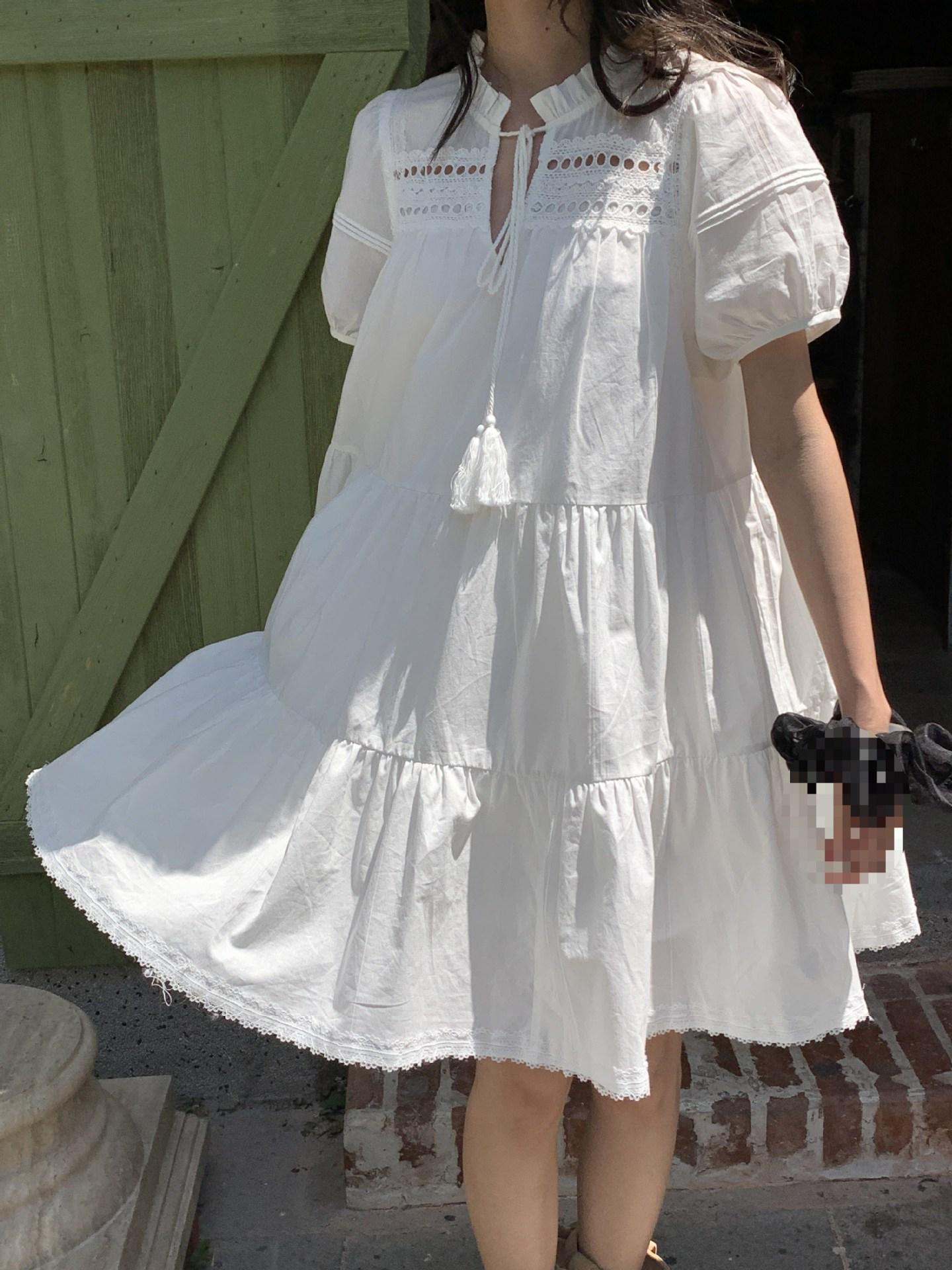 

Xin Bang Bang Elegant White Long-Sleeved Spring Dress - Slimming Korean Style Doll Dress for Women One Size