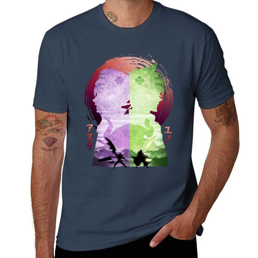 Strong Prodigy With Amazing Magical Power Minimalist Silhouette Asta And Yuno Cute Fans T-Shirt Work Utility Short Sleeve Shirt