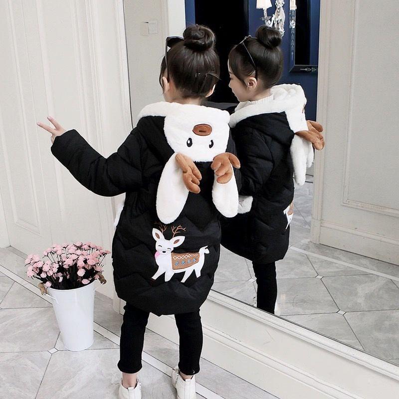 Mädchen Baumwollgepolsterte Kleidung Mode Bestickte Kinder Winter Verdickte Große Pelzjacke