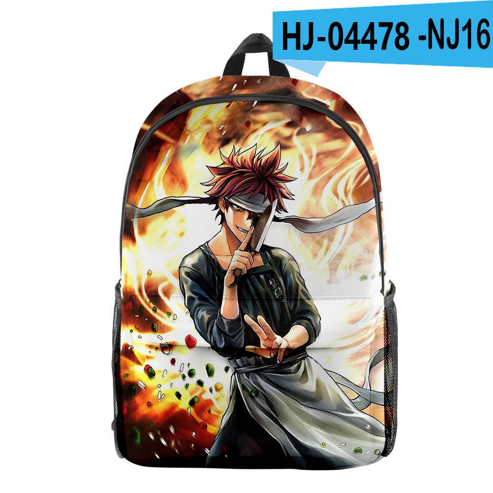 Classic Food Wars Shokugeki No Soma pupil Bookbag Notebook Backpacks 3D Print Oxford Waterproof Boys/Girls Travel Backpacks