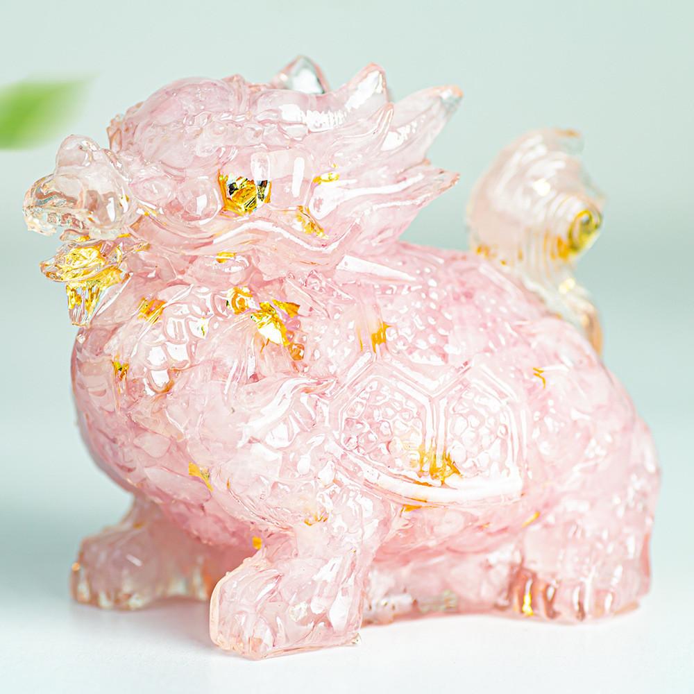 Crystal Turtle Resin Decor With Handcrafted Gemstone For Home Living Room Gift