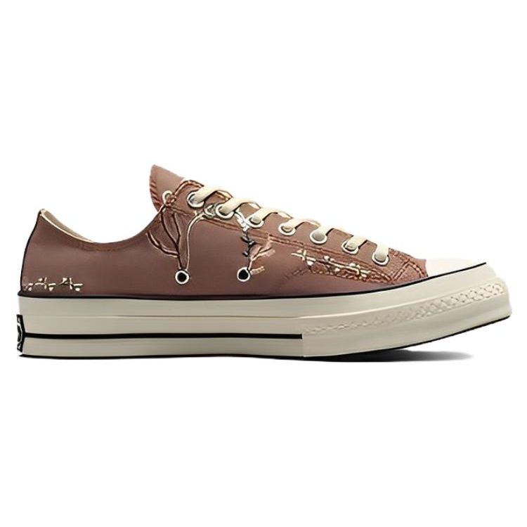 Converse Unisex Chuck 70 Low Cowboy Embroidery Burnt Orange Egret Black A03665C