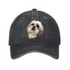 Vintage Shih Tzu Hundekappe Neue Vintage gewaschene Baumwoll-Baseballkappe Sonnenhüte für Eltern und Kinder