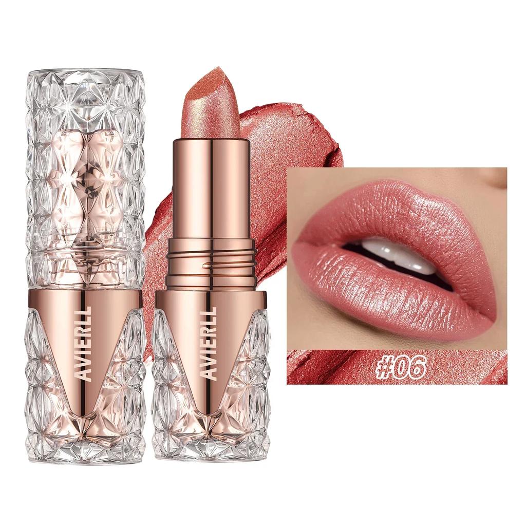 Pearlescent Lipstick Fine Glitter Moisturizing Silky Mermaid Girl Pink Long-Lasting Waterproof Lip Gloss Lip Makeup