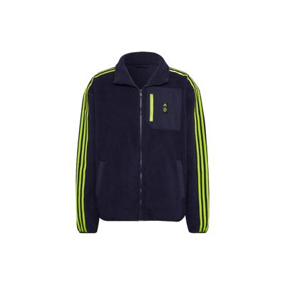 Logo-Print Gestreifte Fußball-Trainingsjacke Herren Oberbekleidung Marineblau HE6645