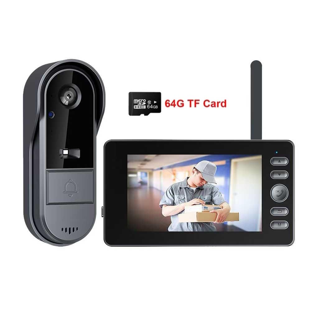M15c 2.4G Wireless Video Intercom Doorbell IP65 Waterproof Video Doorbell Two Way Voice Doorbell with Camera Monitor Night Vision
