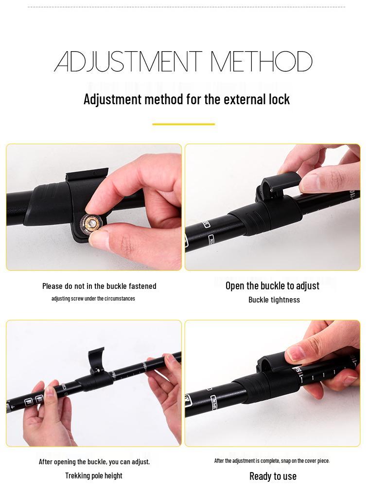 Yunxiang Aluminum Trekking Poles: High-Strength Telescopic Lock, Non-Slip, for Men & Women Outdoor Hiking & Climbing