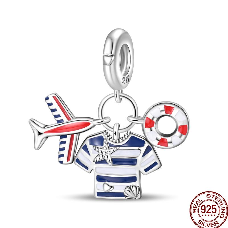 Copper Beach Ocean Vacation Drink Starfish Charm Beads Suitable Fit Pan Original Bracelet Diy Holiday Jewelry Gift