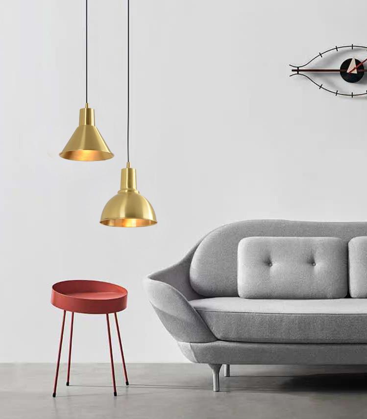 Nordic Gold Single Pendant Light for Bedroom, Bar, Café, or Shop