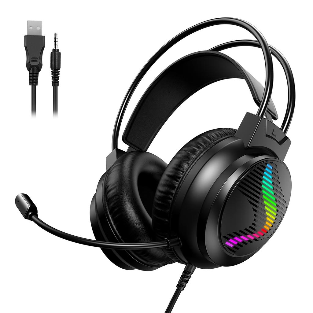 Xiaomi Gaming Wired Headset with 360° Rotating Microphone and RGB Lighting, Designed Specifically for Internet Cafes and Gaming