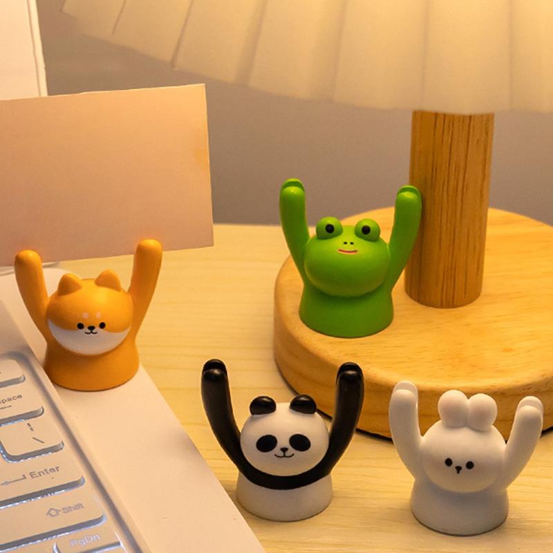 Lindo Diseño de Animales de Dibujos Animados Soporte para Mensajes Clip Soporte para Fotos Tarjeta Inspirador Decoración de Escritorio Accesorios Manualidades Pequeño Adorno