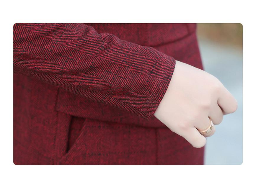 2026 Spring Korean Style Slim Fit Faux Two-Piece Dress - Elegant Round Neck Midi for Women
