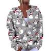 Women's Fashion Christmas Printed Long Sleeve Knitted Cardigan Button Down Jacket